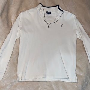 White kids Polo half zip sweater